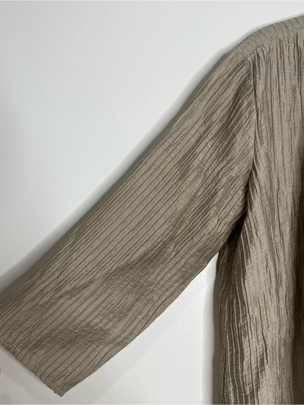 Eileen Fisher‎ Tencel Crinkle Metallic Open Front Lightweight Cardigan Jacket S